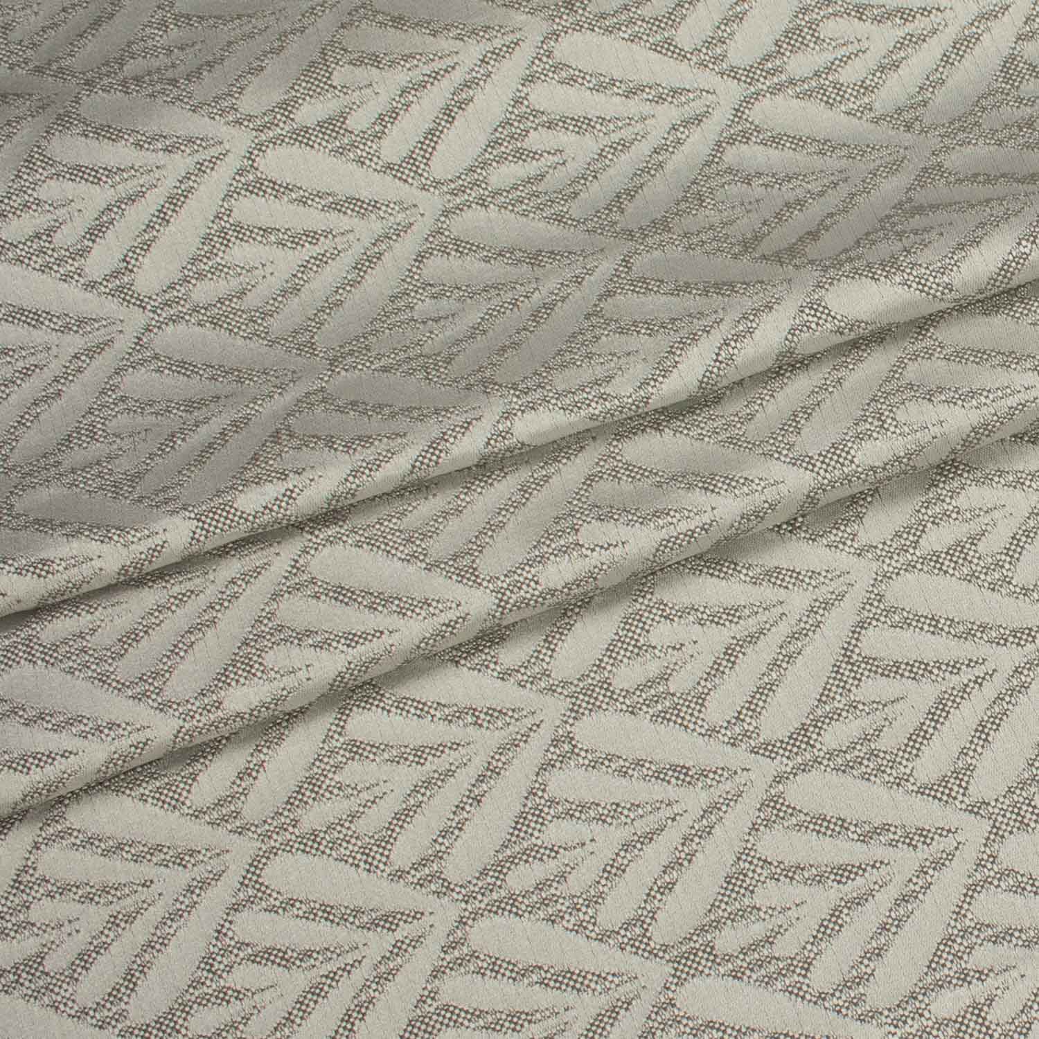 Turkish Curtaining/Upholstery Silver Leaves Geometirc Jacquard