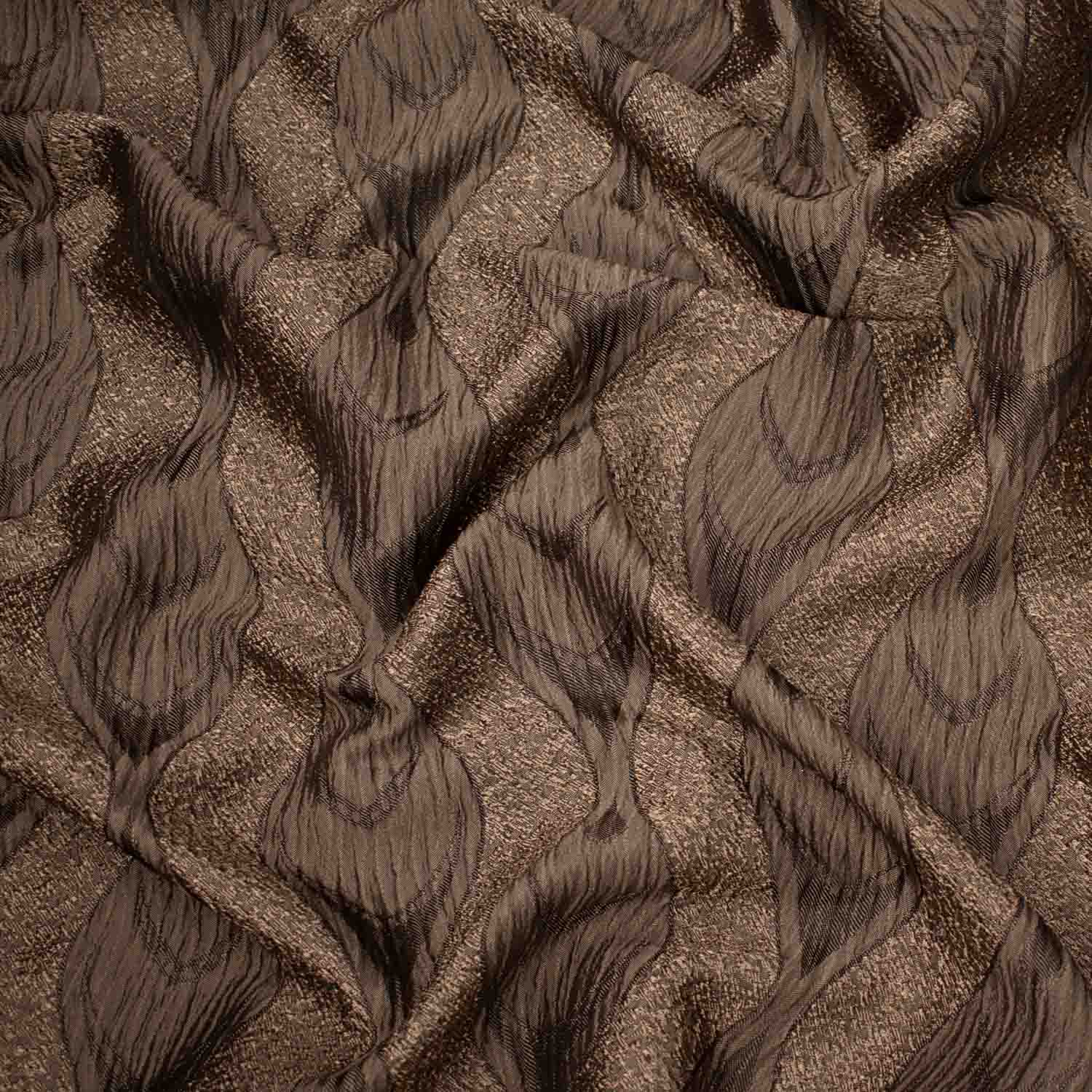 Turkish Curtaining/Upholstery Metallic Vintage Leaves Textured Brocade