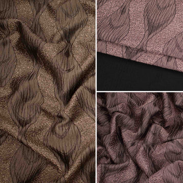 Turkish Curtaining/Upholstery Metallic Vintage Leaves Textured Brocade