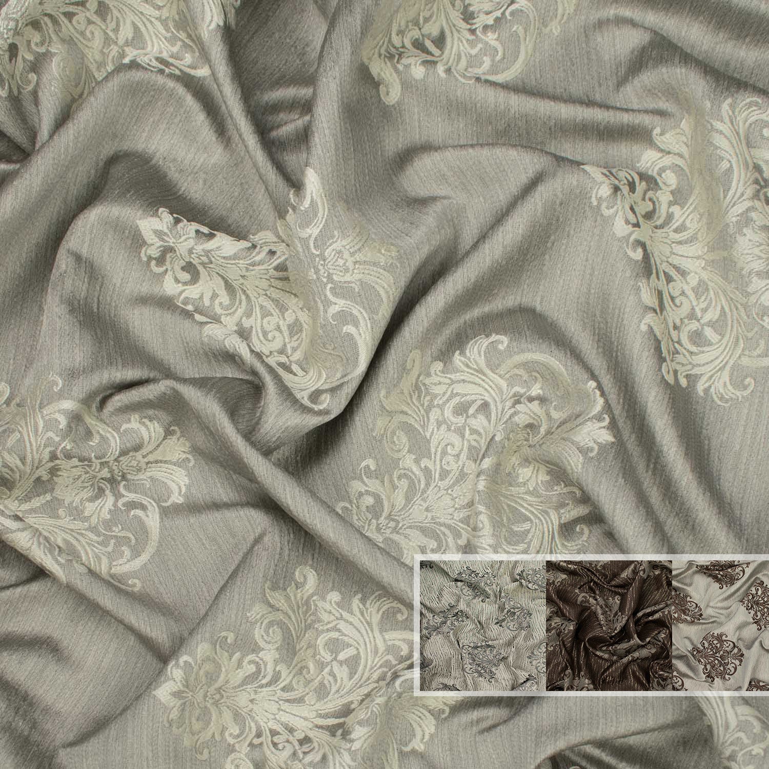 Turkish Curtaining/Upholstery Reversible Decor Damask Jacquard Des 1