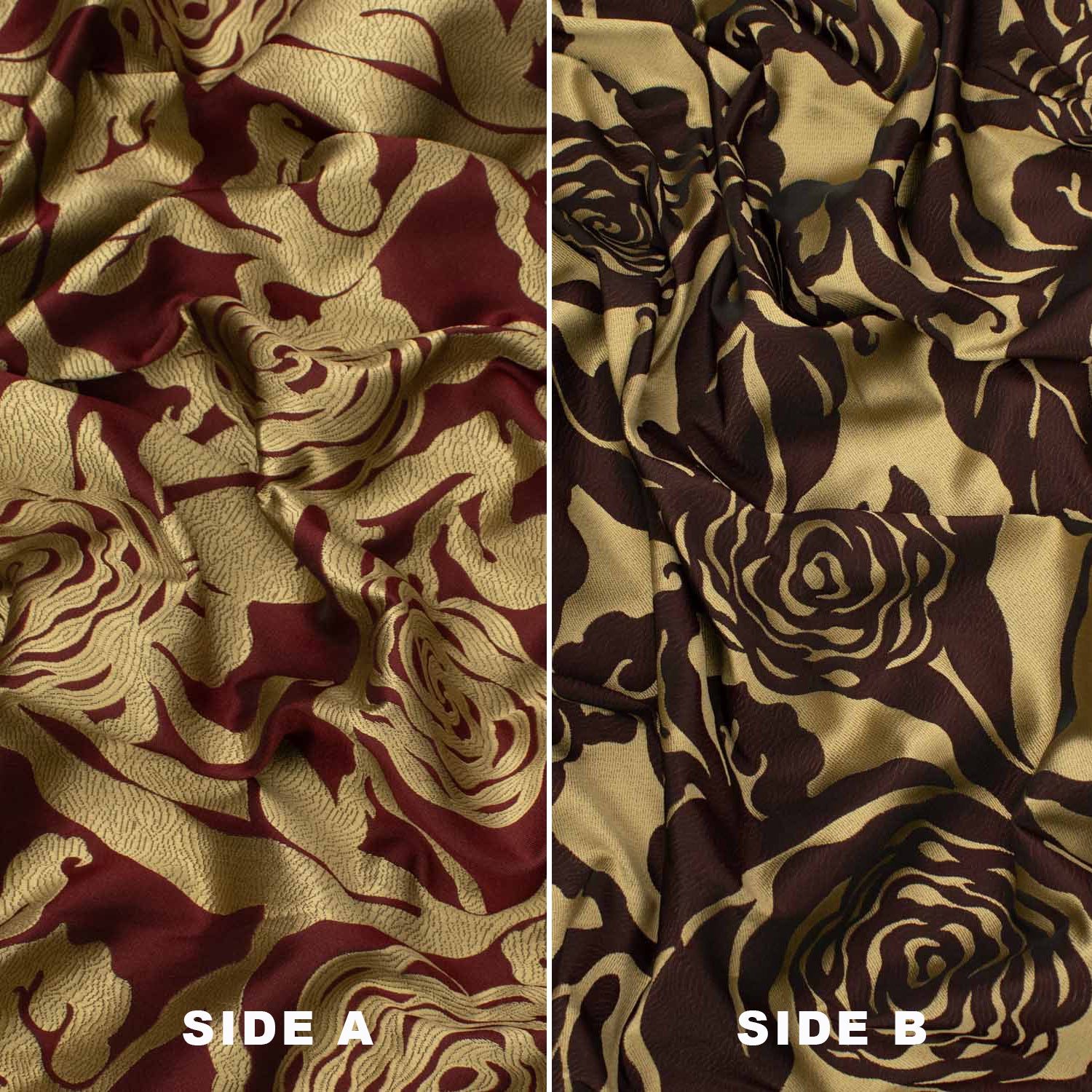 Turkish Curtaining/Upholstery Embroidered Reversible Roses Brocade