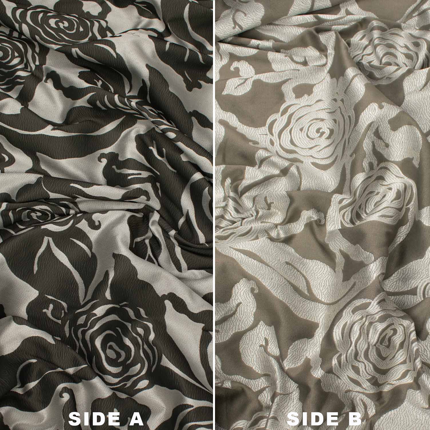 Turkish Curtaining/Upholstery Embroidered Reversible Roses Brocade