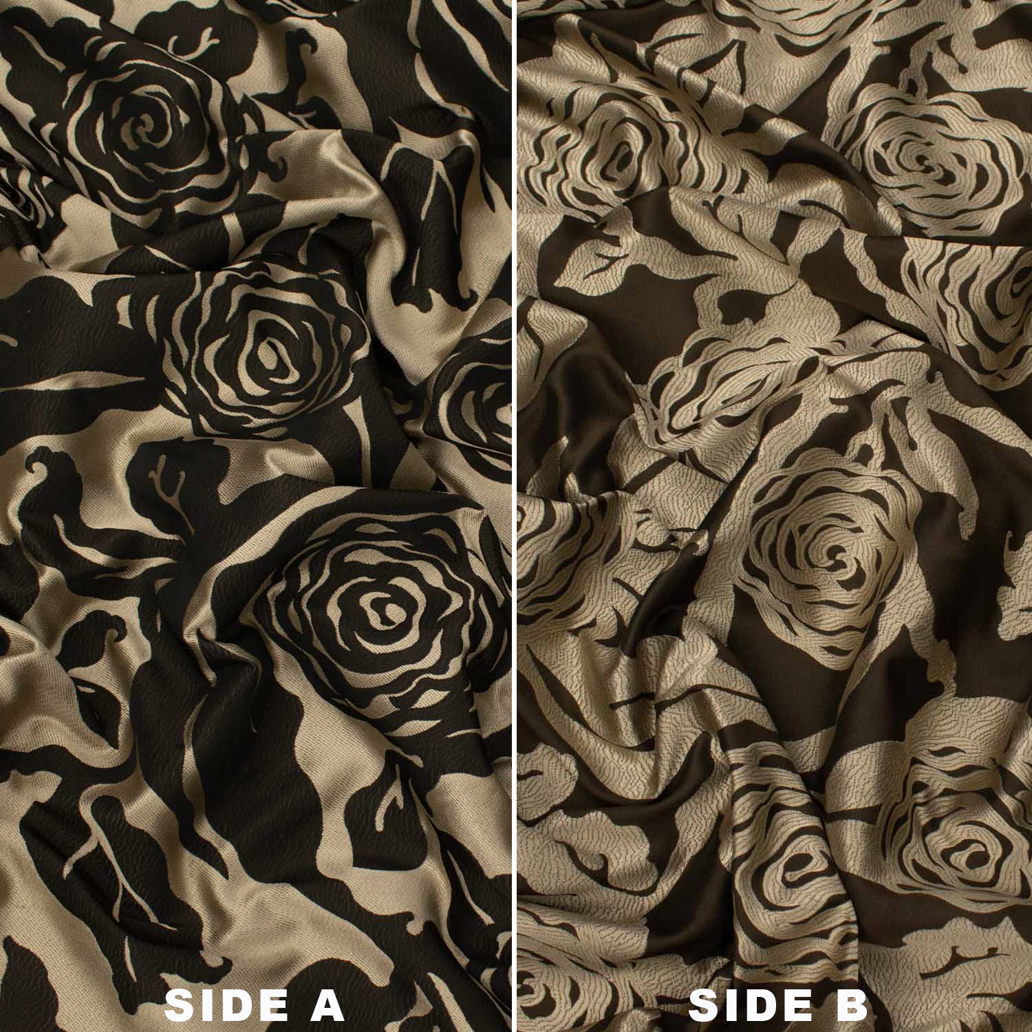 Turkish Curtaining/Upholstery Embroidered Reversible Roses Brocade
