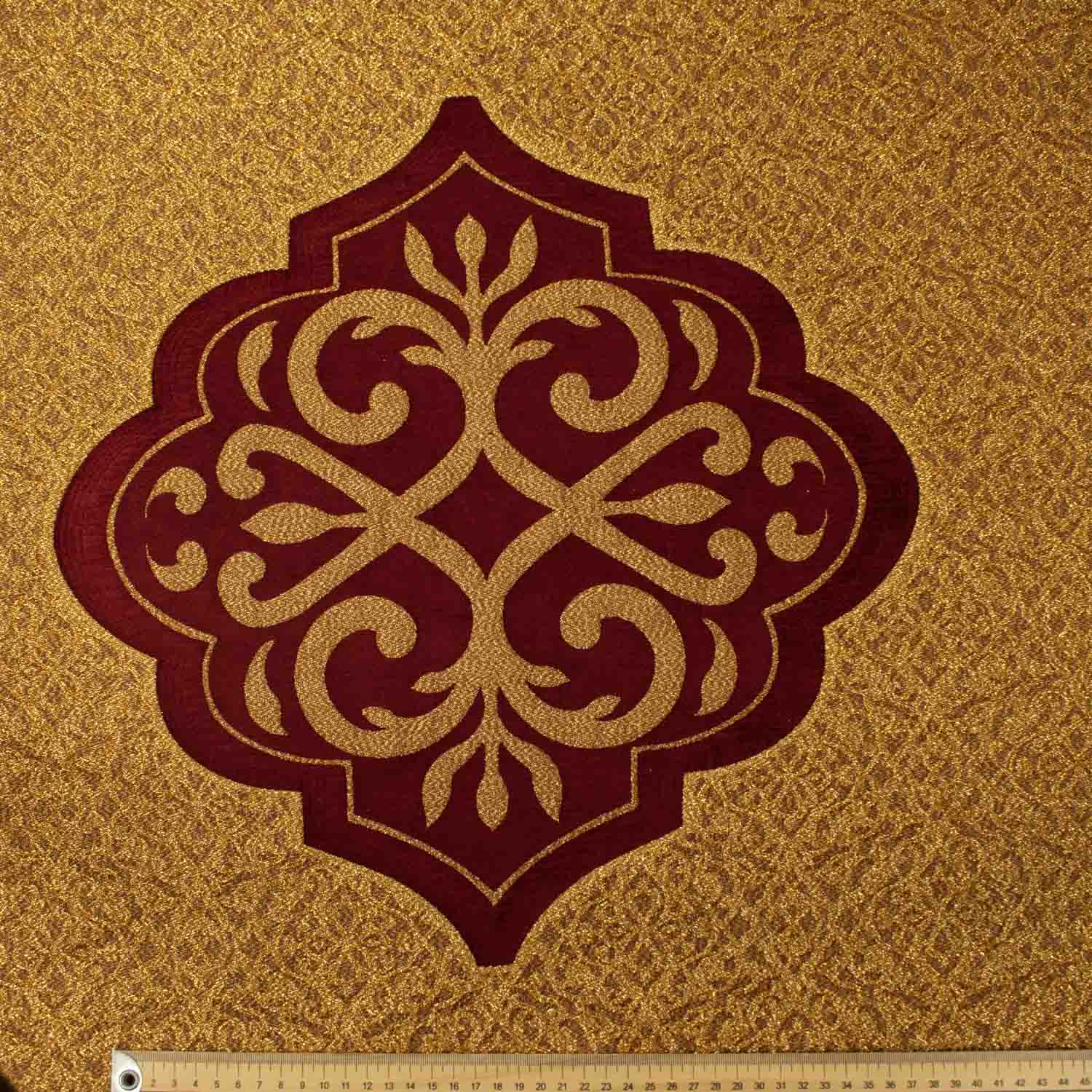 Turkish Curtaining/Upholstery Glitter Vintage Floral Reversible Chenille Brocade