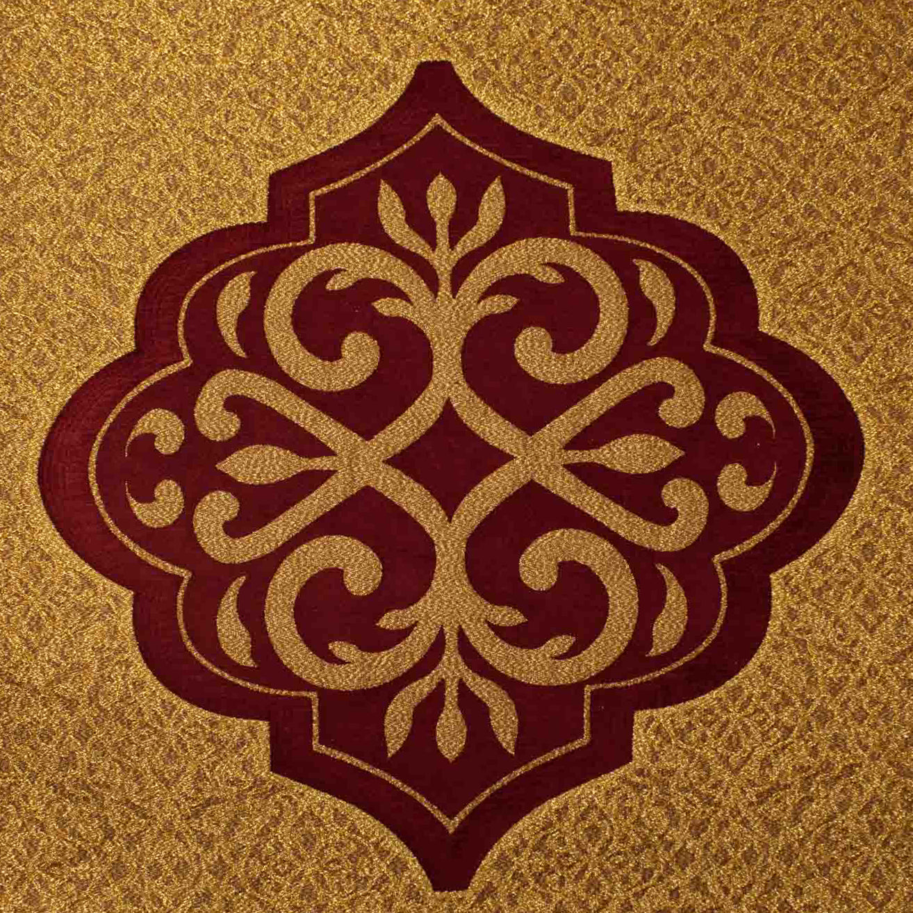 Turkish Curtaining/Upholstery Glitter Vintage Floral Reversible Chenille Brocade