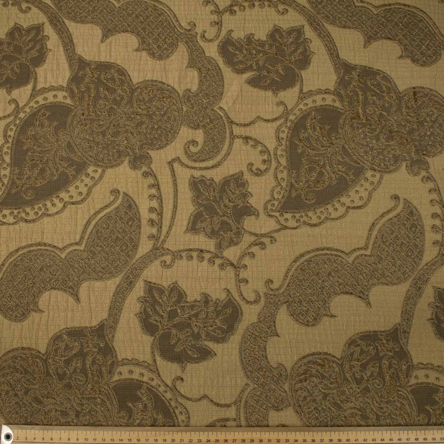 Turkish Curtaining/Upholstery Beige Vines Brocade