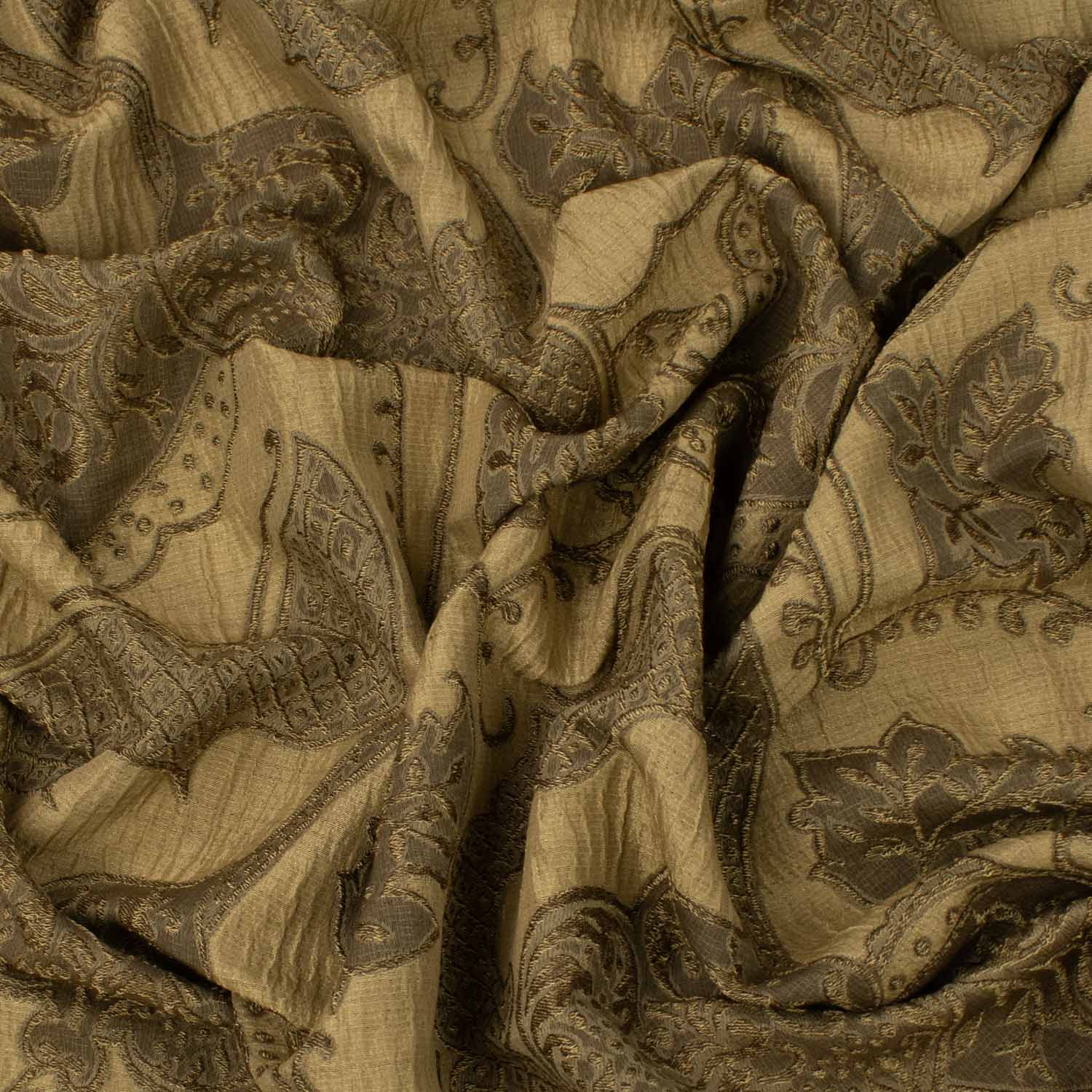 Turkish Curtaining/Upholstery Beige Vines Brocade