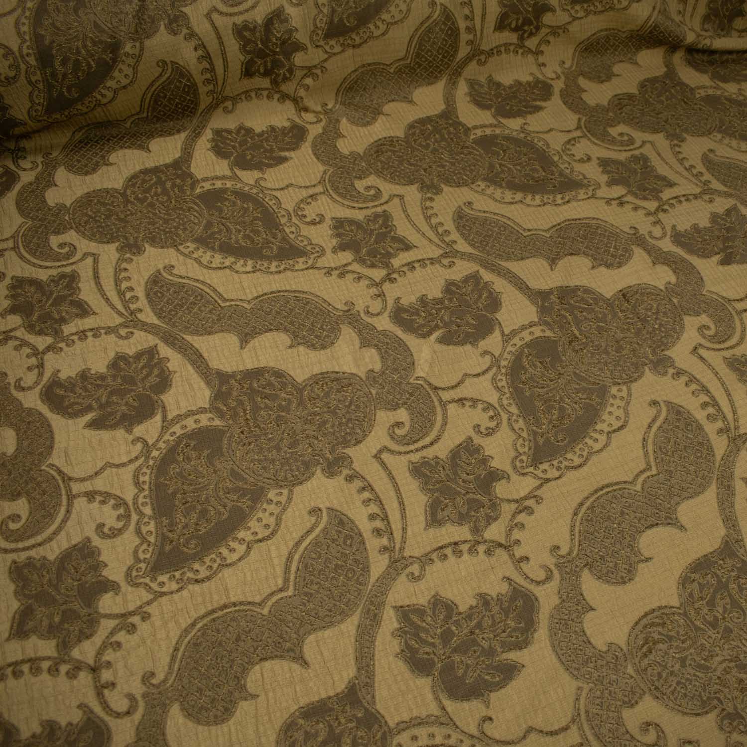 Turkish Curtaining/Upholstery Beige Vines Brocade