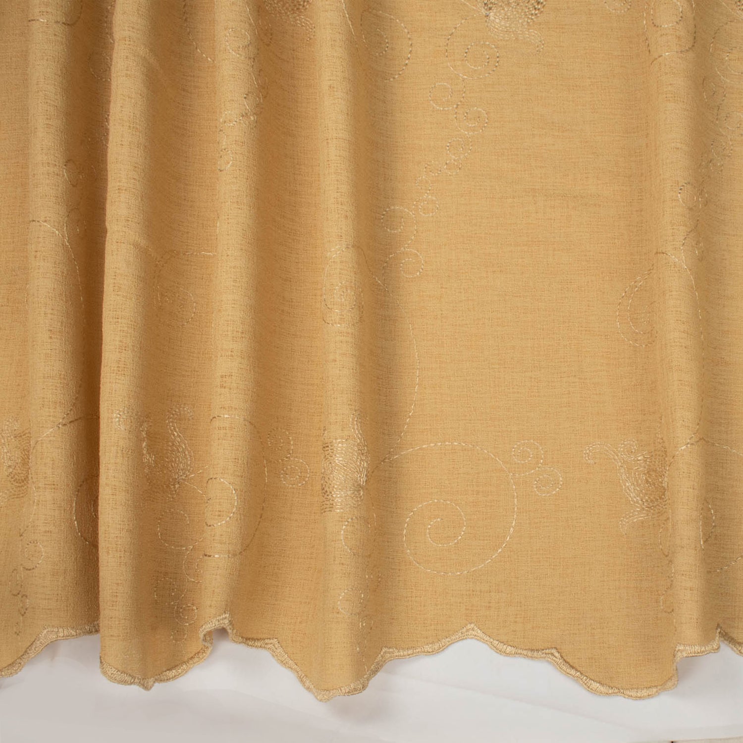 Turkish Lace Border Curtaining/Upholstery Embroidered Vines Linen Look