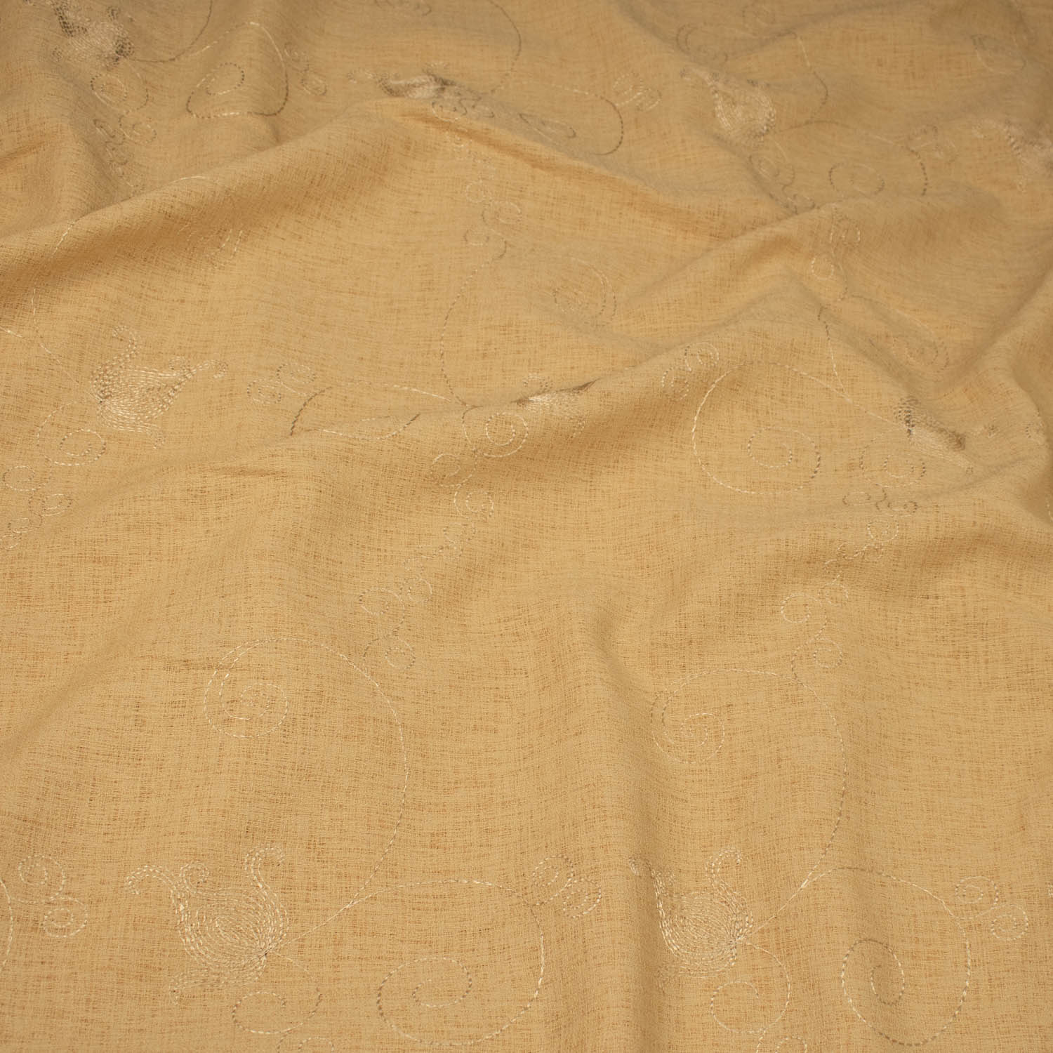 Turkish Lace Border Curtaining/Upholstery Embroidered Vines Linen Look