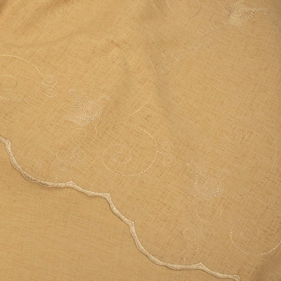 Turkish Lace Border Curtaining/Upholstery Embroidered Vines Linen Look