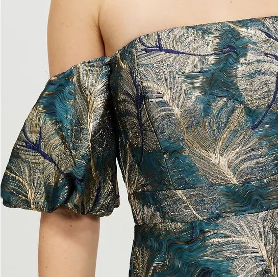 3D Textured Metallic Feather Jacquard Brocade 280cm