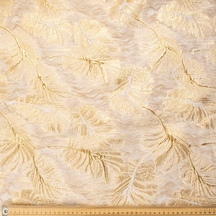 3D Textured Metallic Feather Jacquard Brocade 280cm