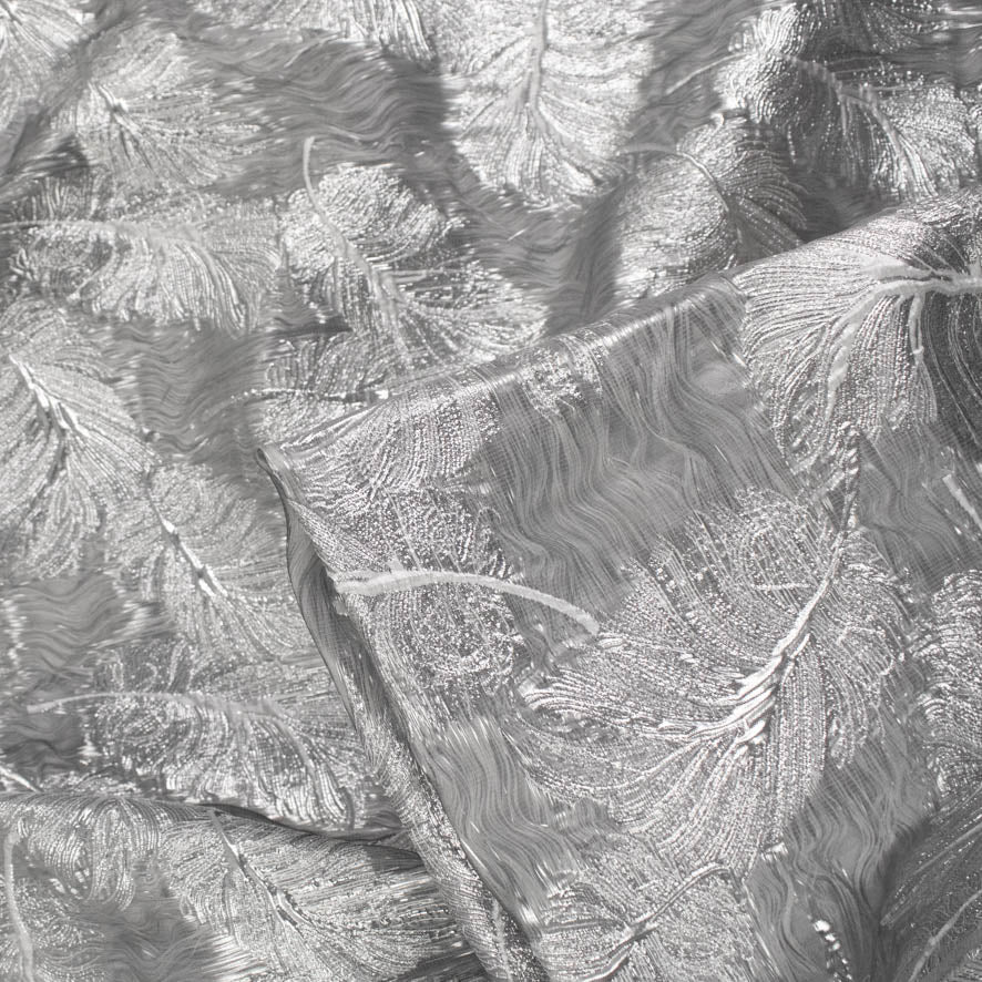 3D Textured Metallic Feather Jacquard Brocade 280cm