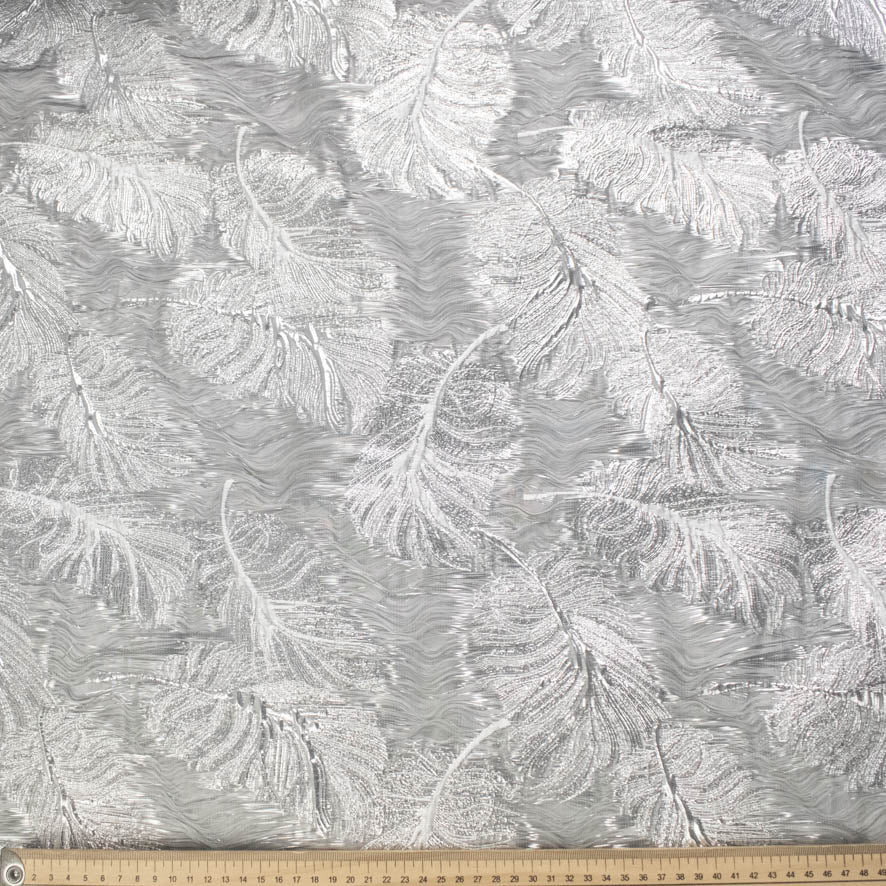 3D Textured Metallic Feather Jacquard Brocade 280cm