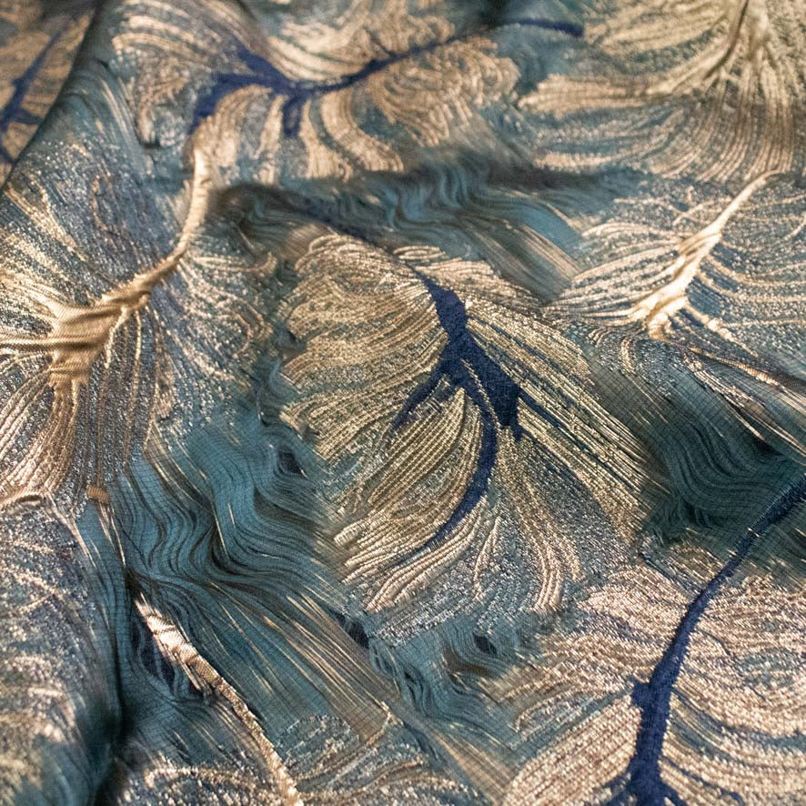 3D Textured Metallic Feather Jacquard Brocade 280cm