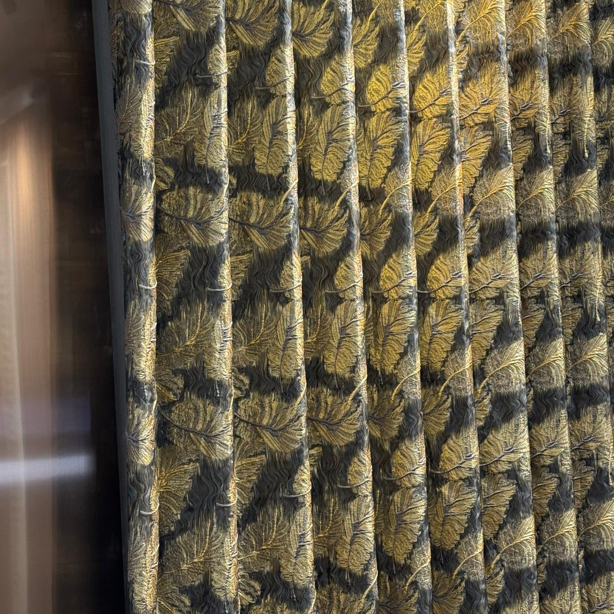 Elysian Collection 3D Textured Metallic Feather Jacquard Curtaining/Upholstery 280CM WIDE