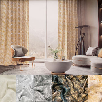 Elysian Collection 3D Textured Metallic Feather Jacquard Curtaining/Upholstery 280CM WIDE