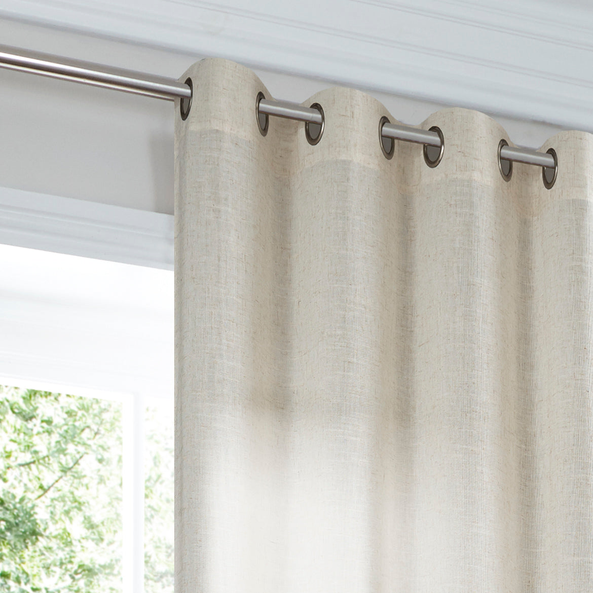 St Tropez Linen Blend Ready to Hang Eyelet Curtain