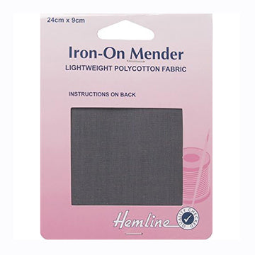 POLYCOTTON PATCHES IRON MENDER - DARK GREY