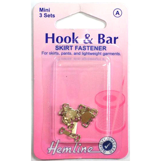 Hemline Hook & Bar Skirt Fastener - Mini 3 Sets Nickle
