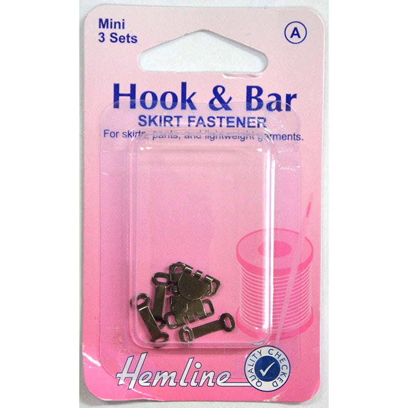 Hemline Hook & Bar Skirt Fastener - Mini 3 Sets in Black