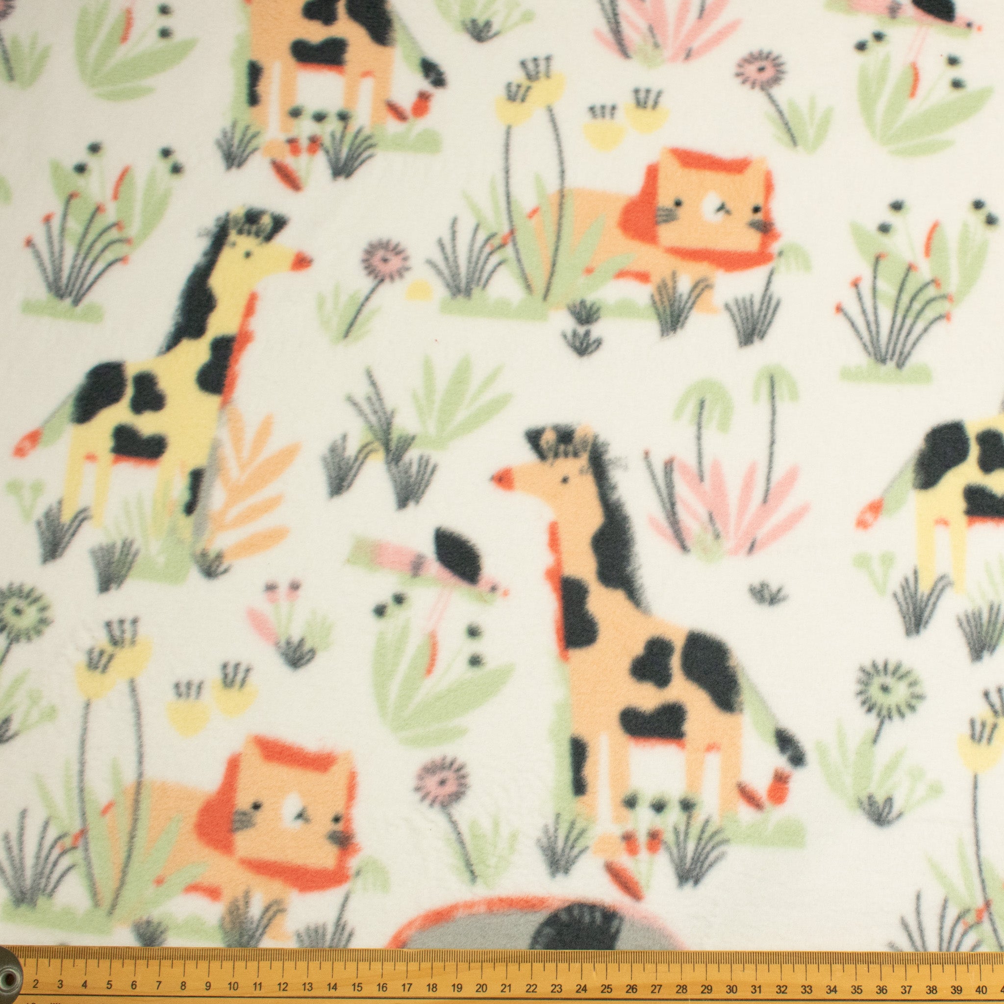 Cute Jungle Animals Printed Polar Fleece