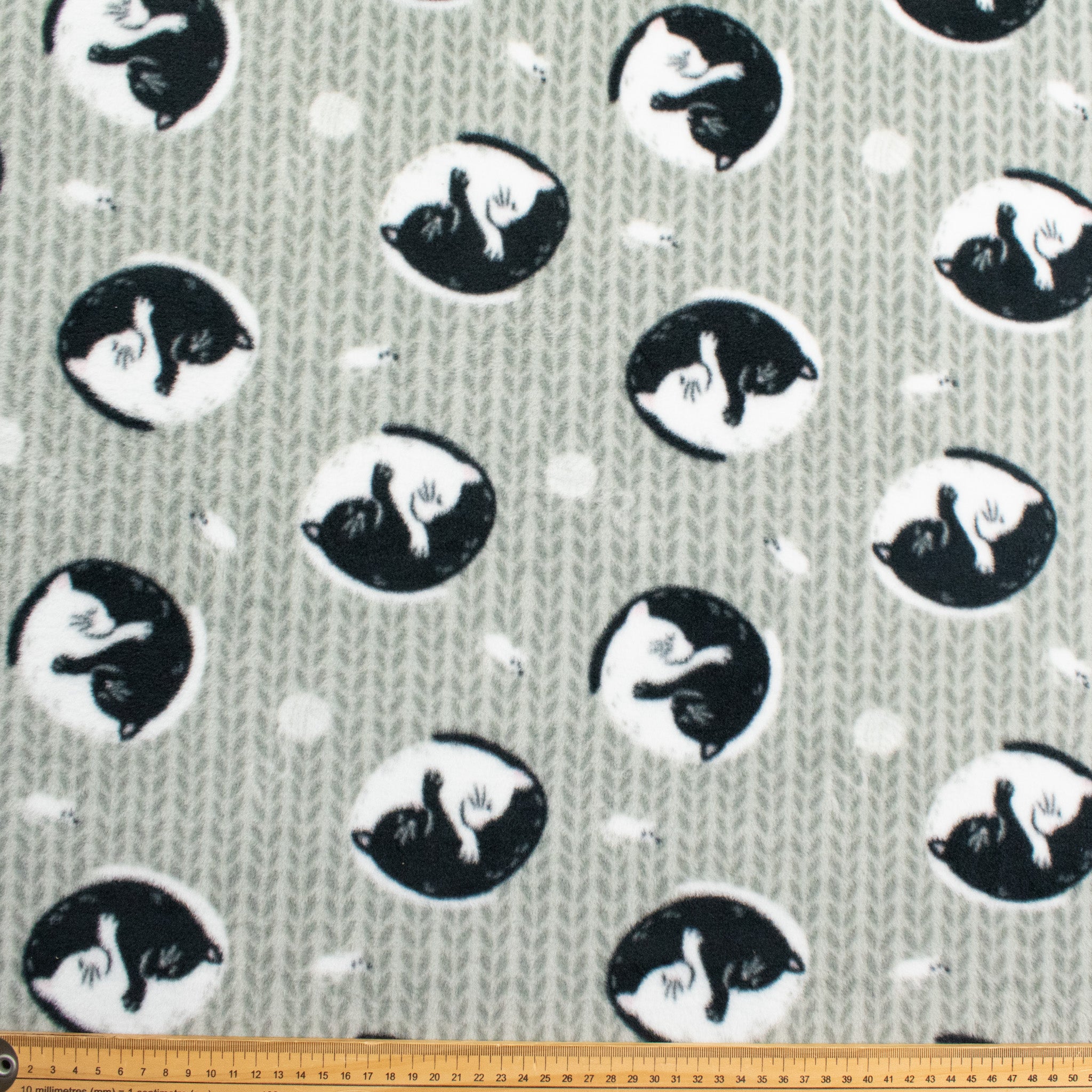 Yin Yang Cats Printed Polar Fleece