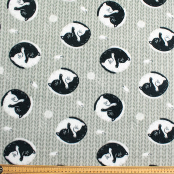 Yin Yang Cats Printed Polar Fleece