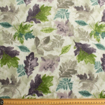 Winter Woodland Leaves Printed Polar Fleece