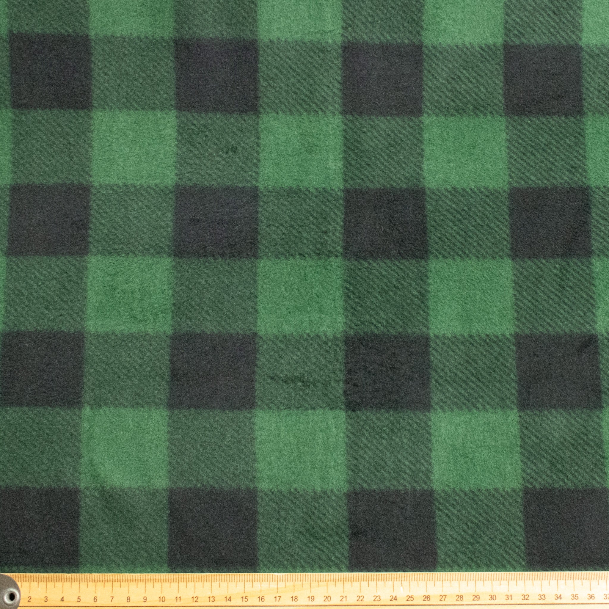 Green Buffalo Plaid Check Printed Polar Fleece