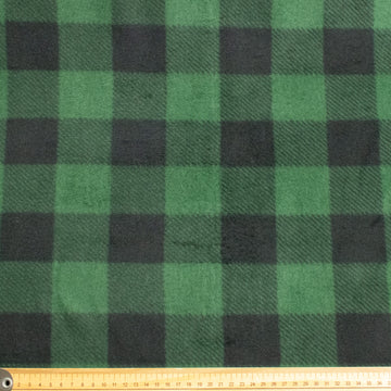 Green Buffalo Plaid Check Printed Polar Fleece