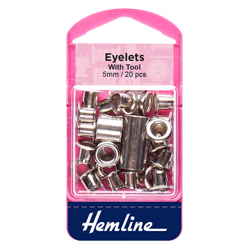 Eyelets With Tool 5mm / 13/64″ Nickel Silver 20 pcs