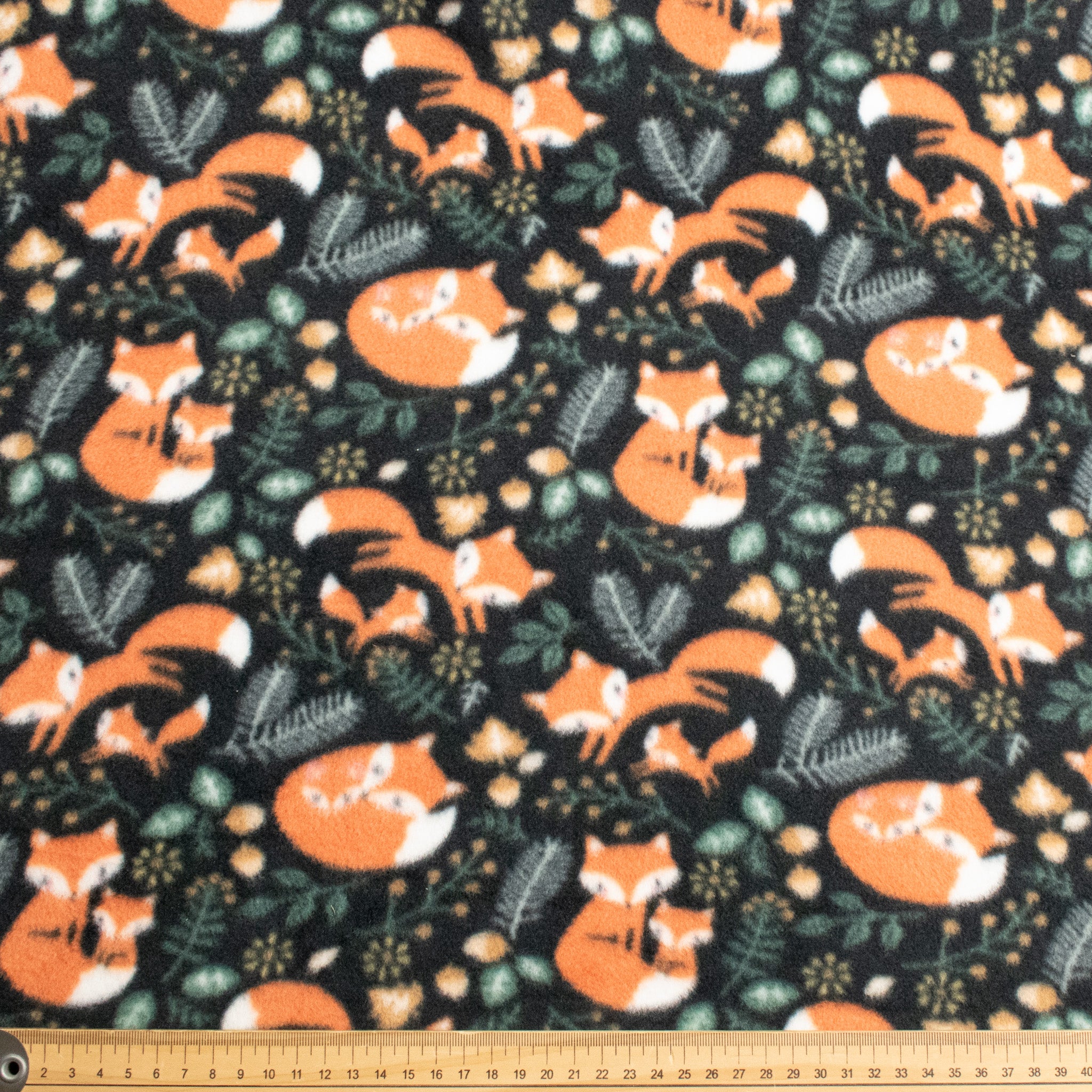 Woodland Fox Printed Polar Fleece