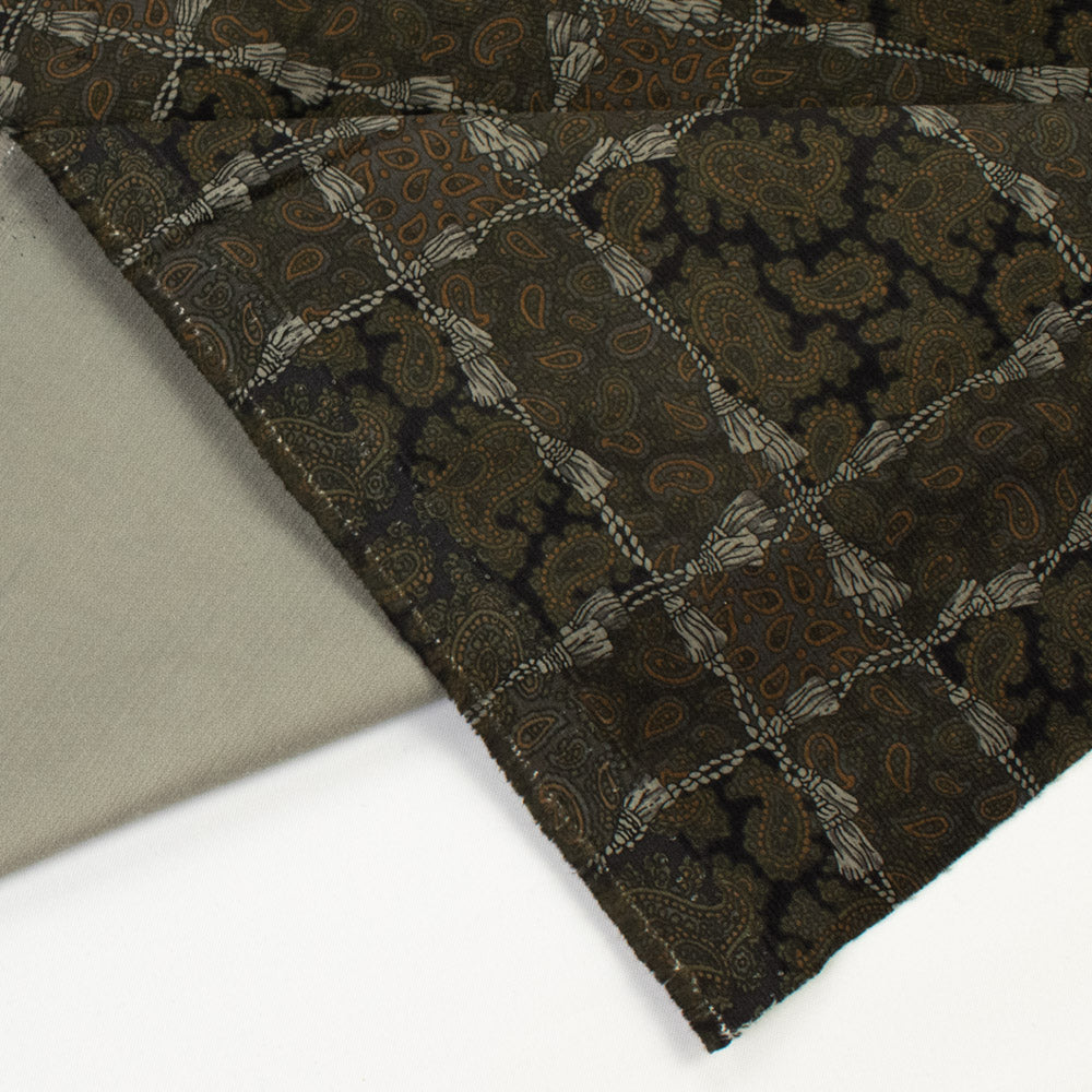 Hokkoh®Japanese Regal Paisley Printed Fine Pinwale Corduroy