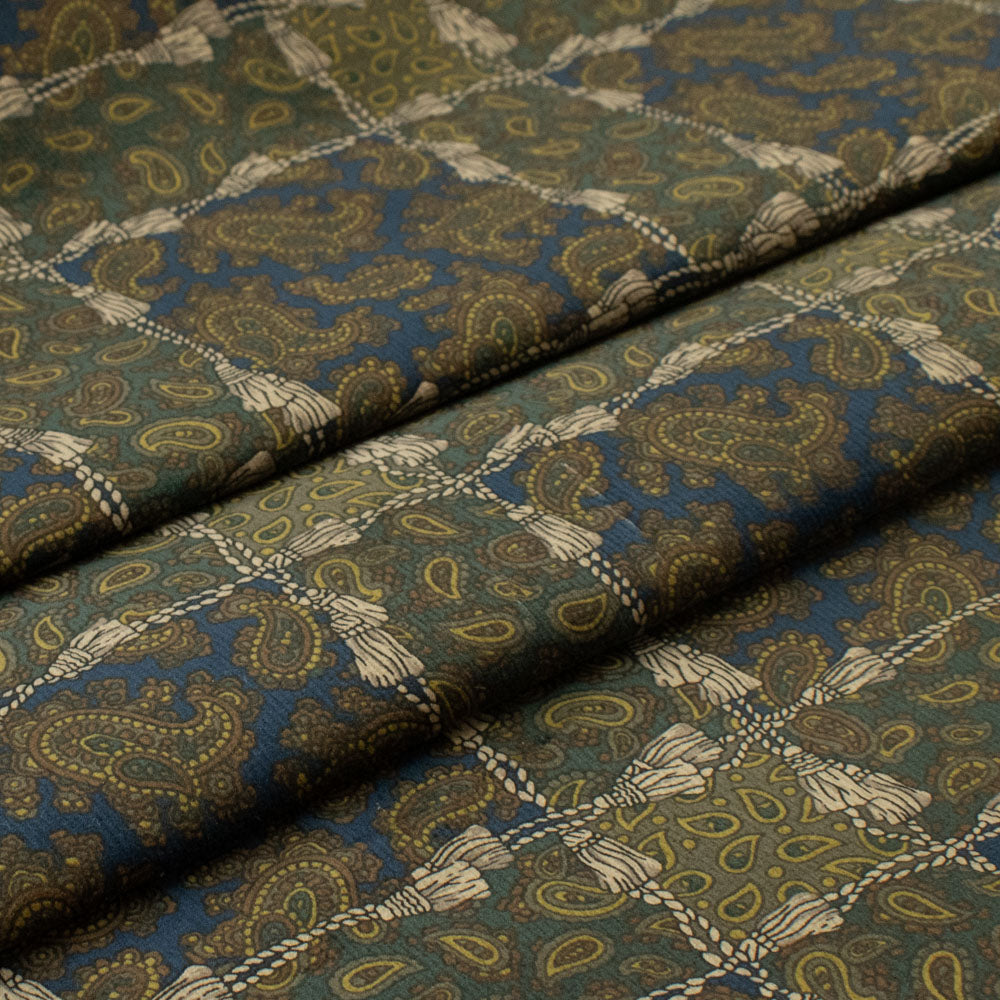 Hokkoh®Japanese Regal Paisley Printed Fine Pinwale Corduroy