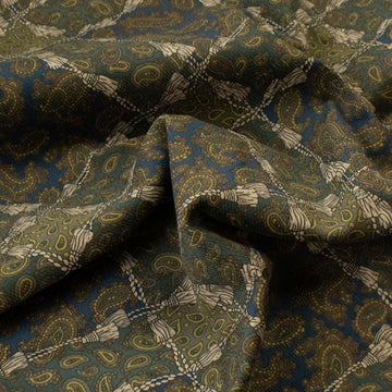 Hokkoh®Japanese Regal Paisley Printed Fine Pinwale Corduroy