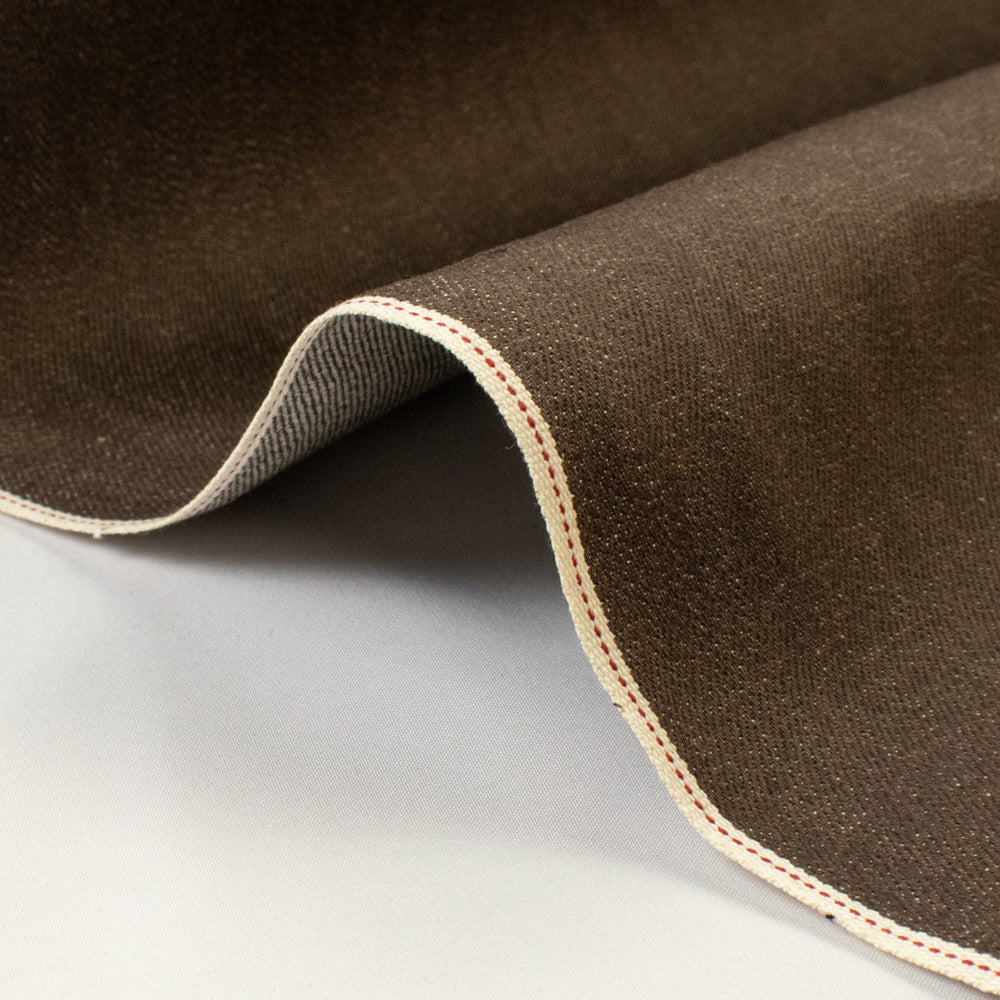Kaihara® Japanese Selvedge Denim - Treebark Brown Stretch  - 12oz
