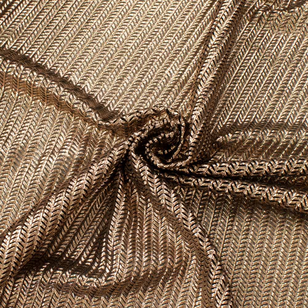 Soft Stretch Metallic Chevron Knit - Lurex Effect