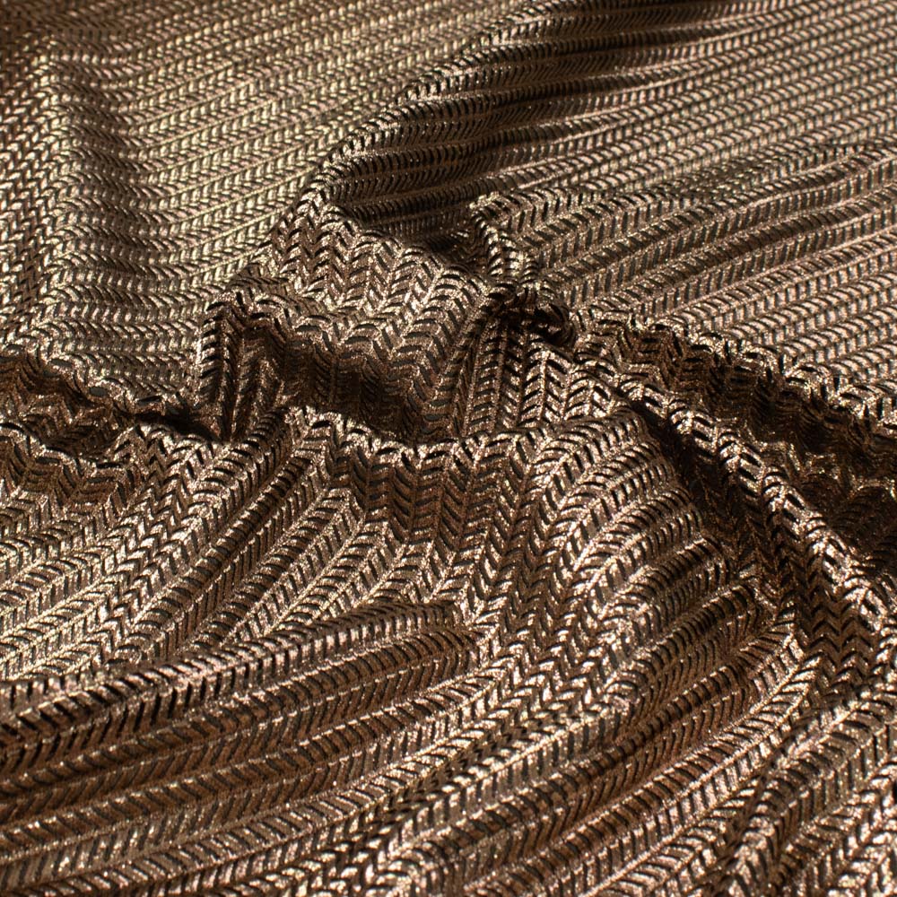 Soft Stretch Metallic Chevron Knit - Lurex Effect