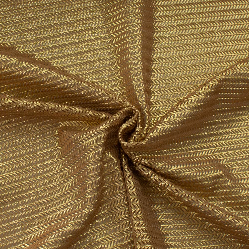 Soft Stretch Metallic Chevron Knit - Lurex Effect