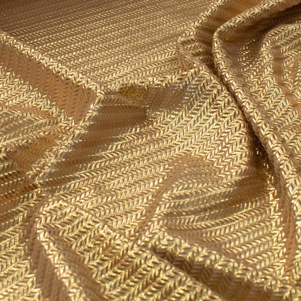Soft Stretch Metallic Chevron Knit - Lurex Effect