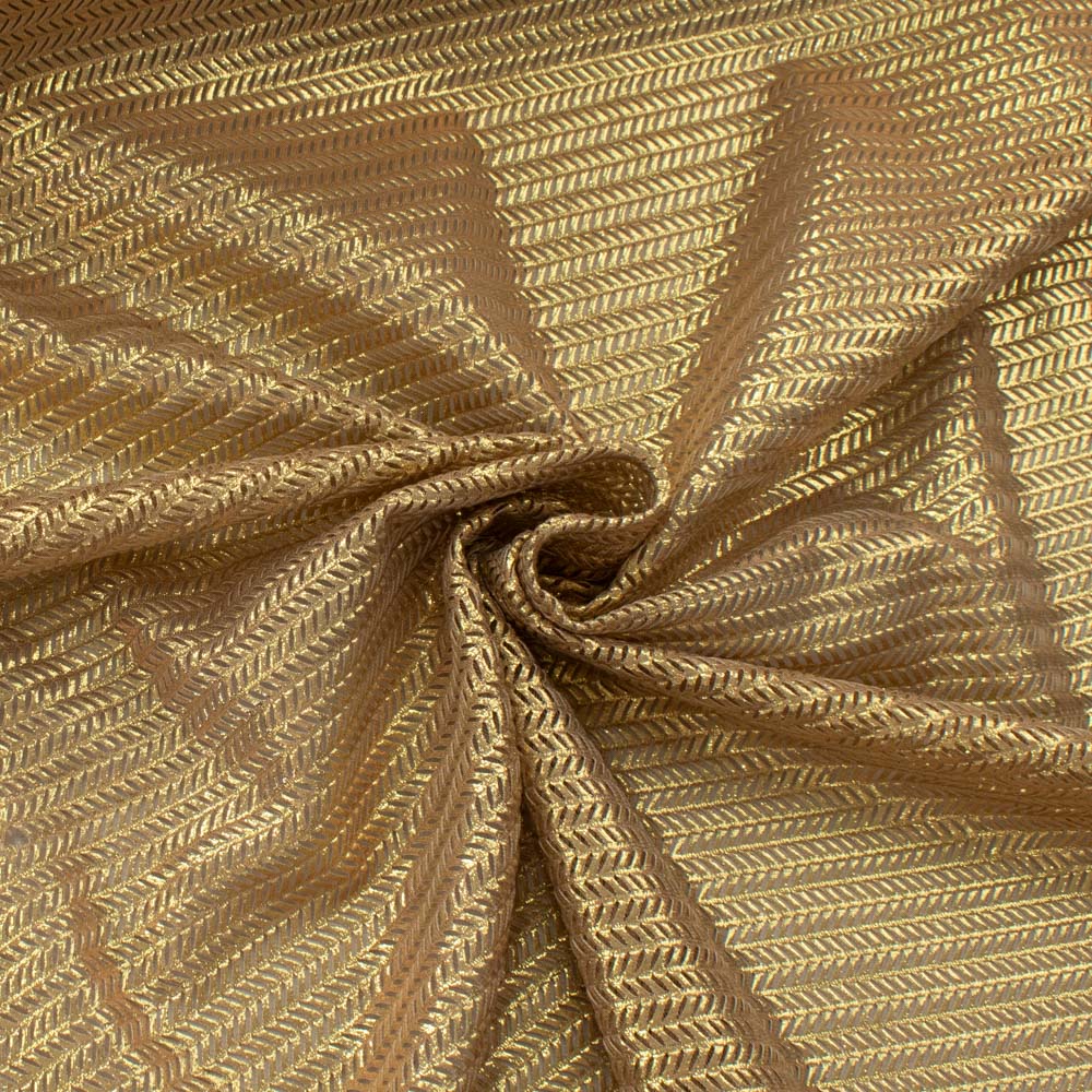 Soft Stretch Metallic Chevron Knit - Lurex Effect