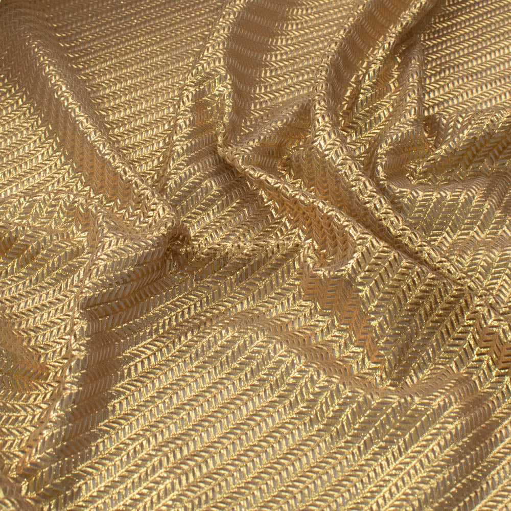 Soft Stretch Metallic Chevron Knit - Lurex Effect