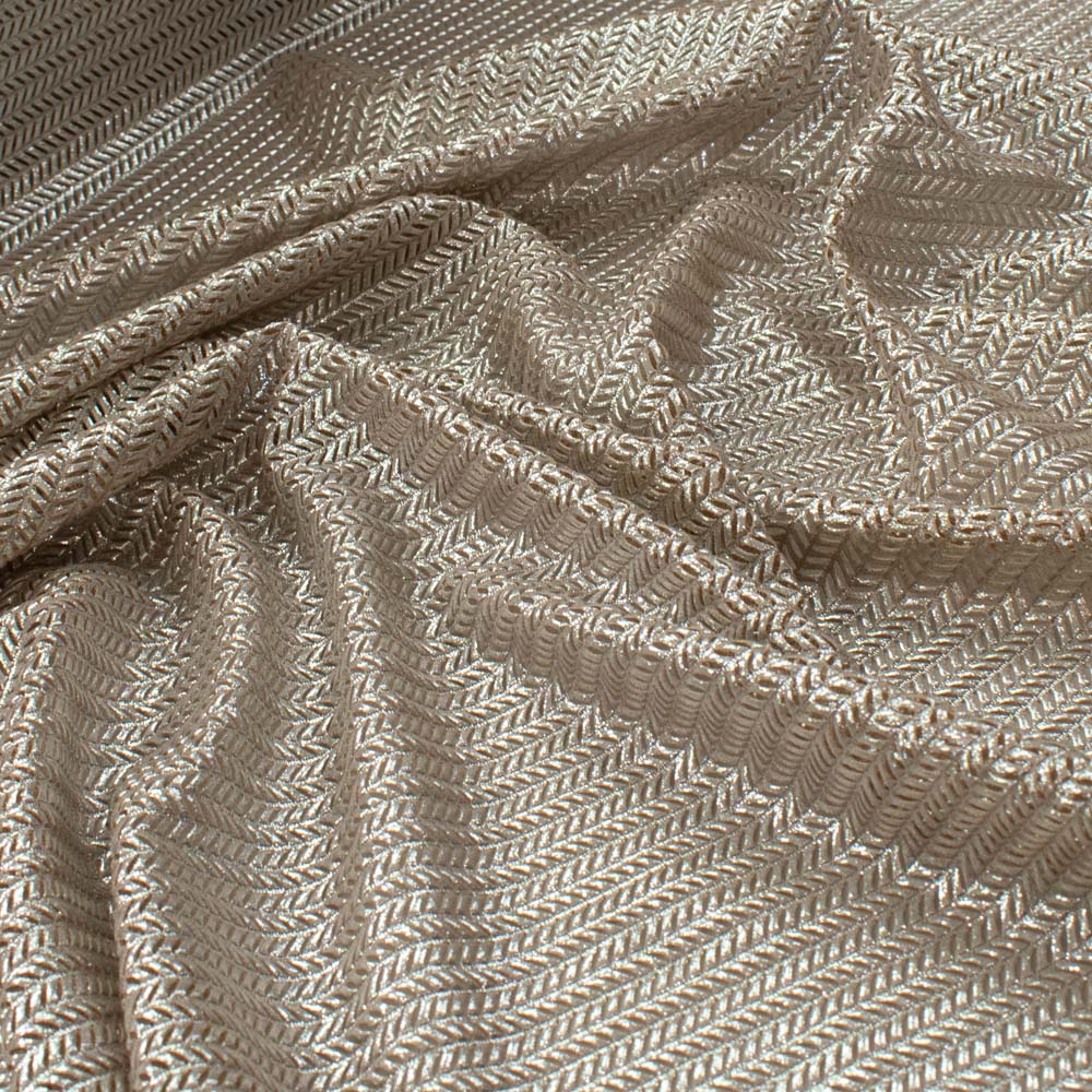 Soft Stretch Metallic Chevron Knit - Lurex Effect