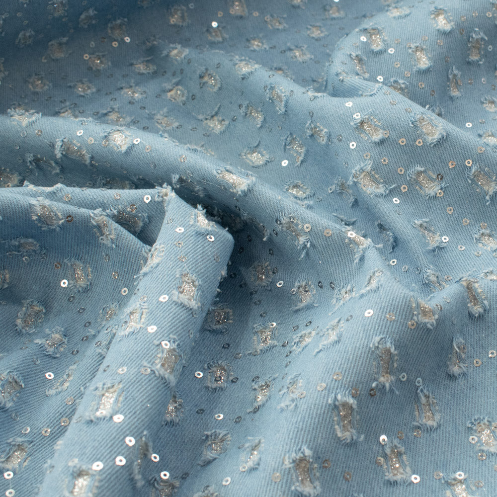 Glitter Cutout Sequin Denim