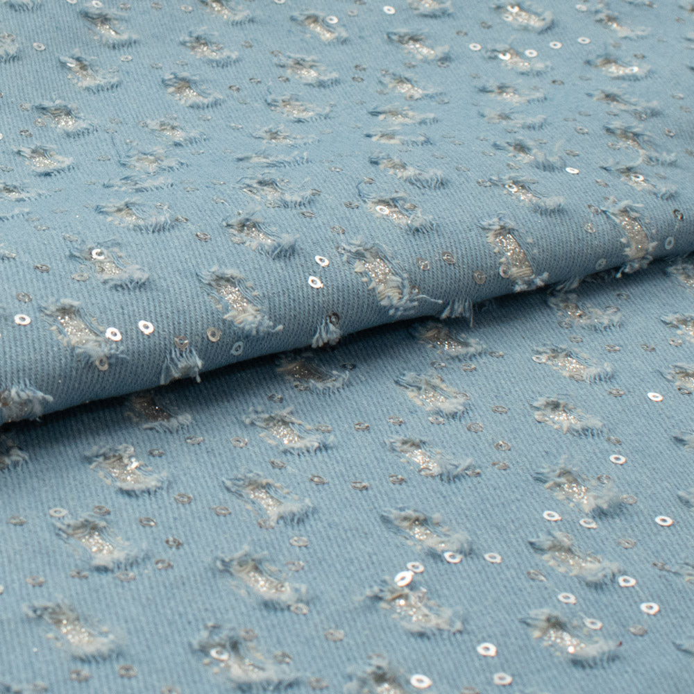 Glitter Cutout Sequin Denim