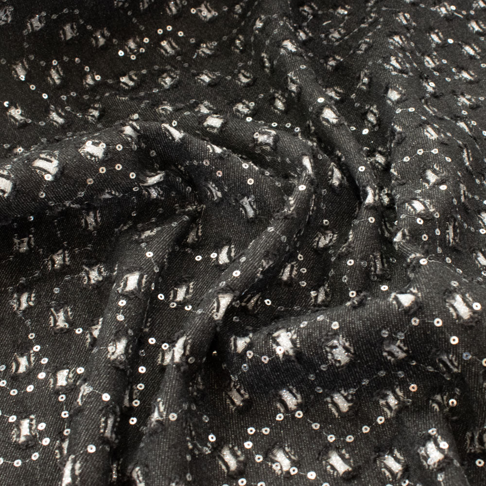 Glitter Cutout Sequin Denim