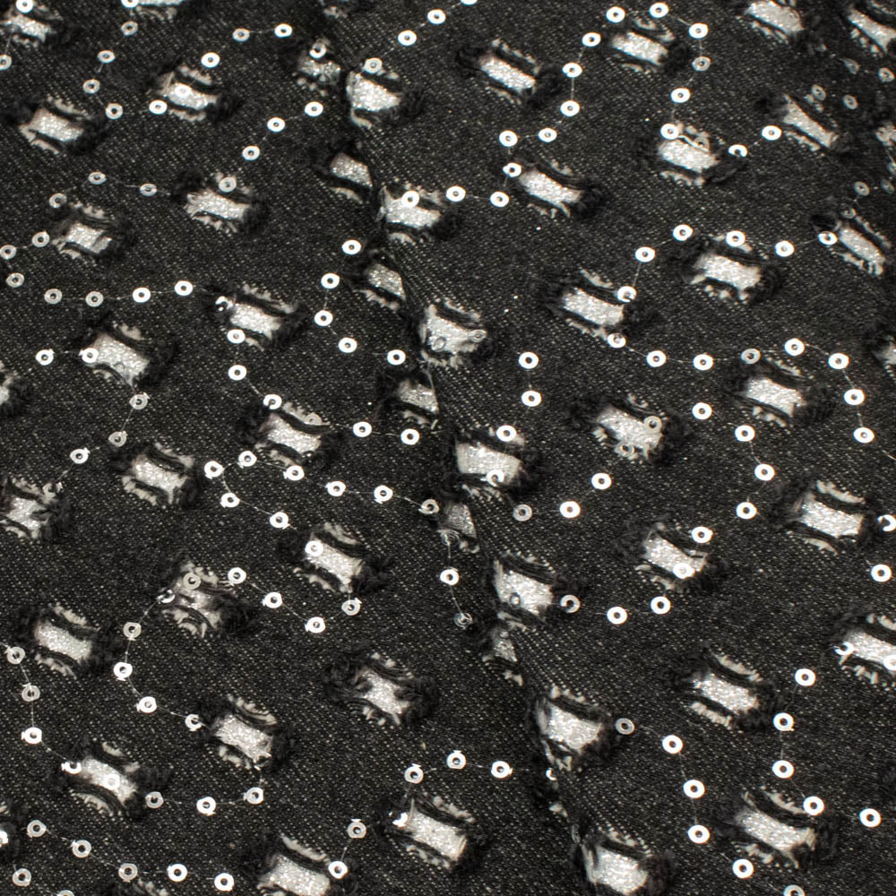 Glitter Cutout Sequin Denim