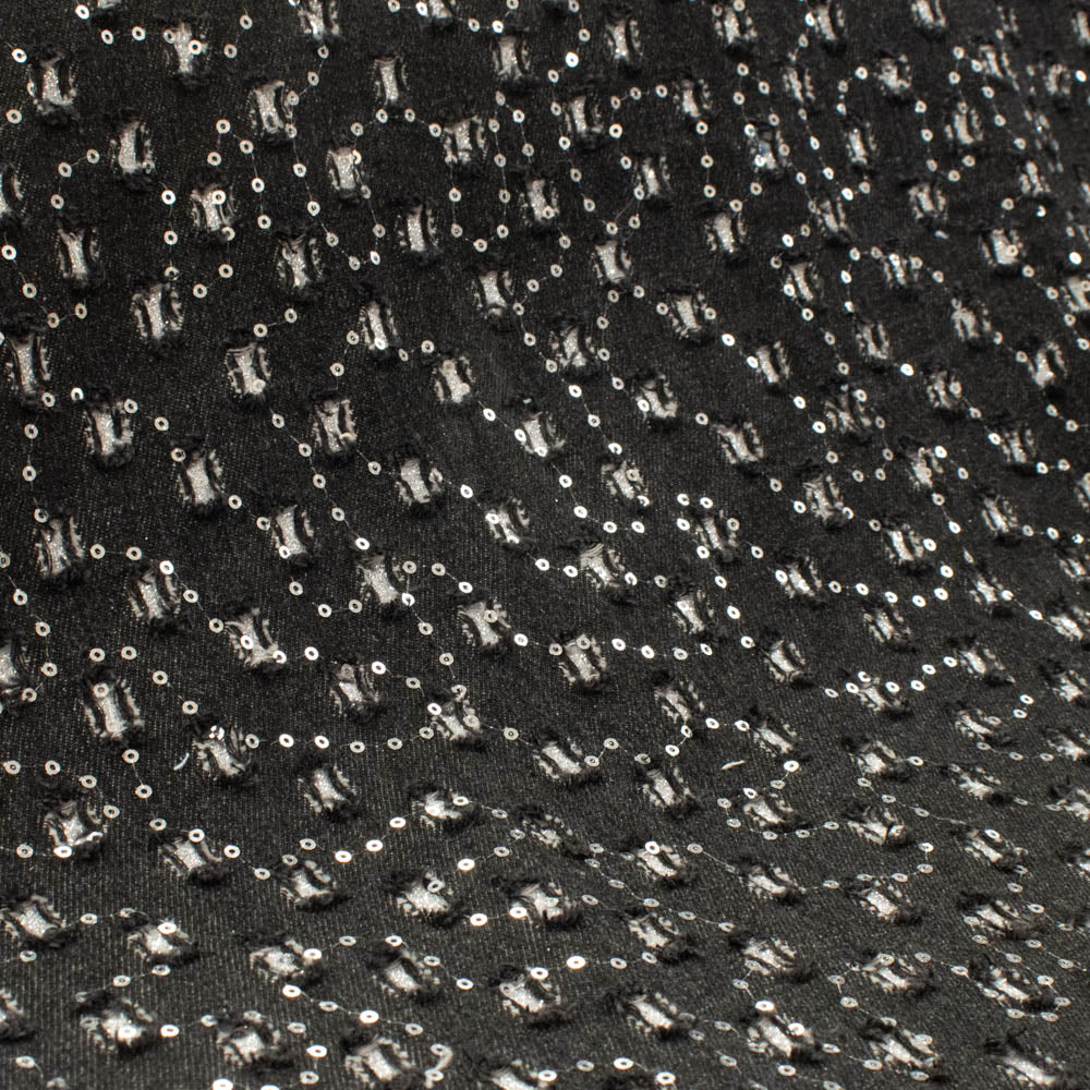 Glitter Cutout Sequin Denim